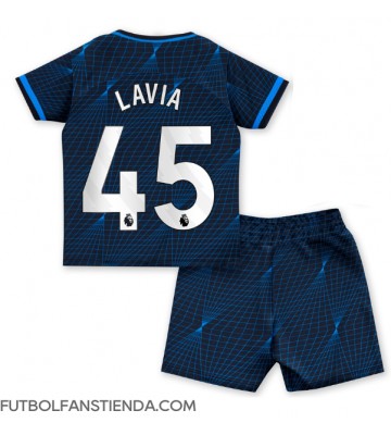 Chelsea Romeo Lavia #45 Segunda Equipación Niños 2023-24 Manga Corta (+ Pantalones cortos)